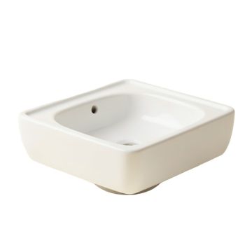 White Ceramic Rectangular Vessel Bathroom Sink With Overflow
