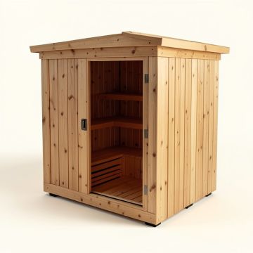 Madison 3 Person Indoor Traditional Steam Sauna In Cedar (synthetic illustration; no displayed measurements)