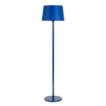 Holly Crossing Floor Lamp With A Plain Fabric Shade - Blue