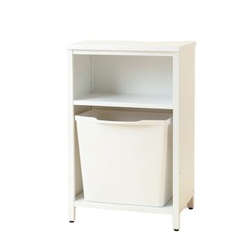 Cedar Bridge Freestanding Pull-Out Hamper Cabinet - White