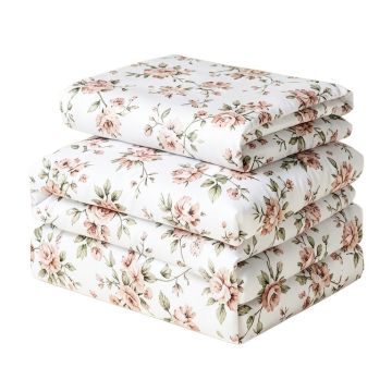 White Floral 2 Piece Duvet Cover Set
