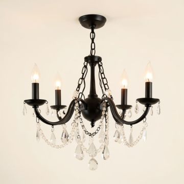 Mckamey 4 - Light Candle Style Drum Chandelier With Crystal Accents (synthetic illustration; no displayed measurements)