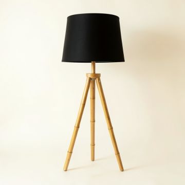 Olive Crest Floor Lamp With A Plain Fabric Shade - Black (synthetic illustration; no displayed measurements)