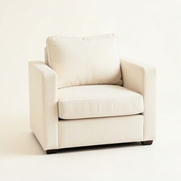 River Dell Upholstered Armchair - Ivory (synthetic illustration; no displayed measurements)