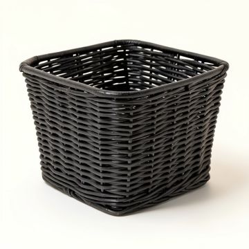 Folding Wicker Grass Weaving Basket Black For Storing Cosmetics Dirty Clothes Fashion Flowerpot (synthetic illustration; no displayed measurements)