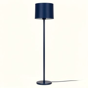 Lake Branch Floor Lamp With A Plain Fabric Shade - Navy (synthetic illustration; no displayed measurements)