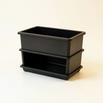 Laurel Bridge Empty Raised Planter - Black (synthetic illustration; no displayed measurements)