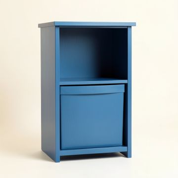 Reed Arc Freestanding Pull-Out Hamper Cabinet - Blue (synthetic illustration; no displayed measurements)