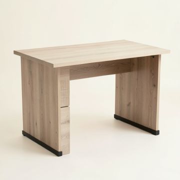 Disho Built-In Usb Port Writing Desk , Light Weathered Oak & Black Finish (synthetic illustration; no displayed measurements)