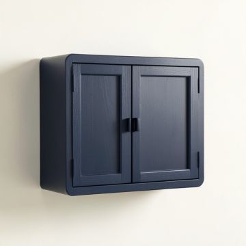 Alder Crest Wall-Mounted Entry Cabinet - Navy (synthetic illustration; no displayed measurements)