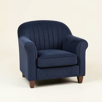 Ridge Field Upholstered Armchair - Navy (synthetic illustration; no displayed measurements)