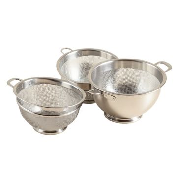 Home Basics Ultra Fine Mesh Stainless Steel Strainer Set , Silver