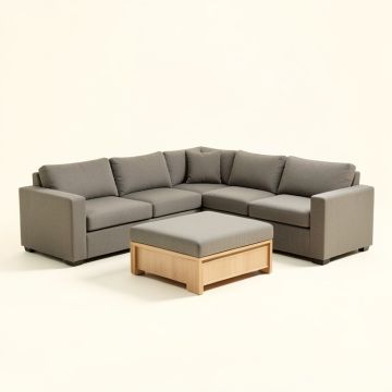 Fenech 116 '' Wide Symmetrical Modular Corner Sectional With Ottoman (synthetic illustration; no displayed measurements)