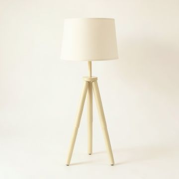 Glen Bend Floor Lamp With A Plain Fabric Shade - Cream (synthetic illustration; no displayed measurements)