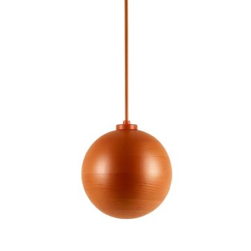 Fern Branch Pendant Light Suspended From One Plain Cable - Terracotta
