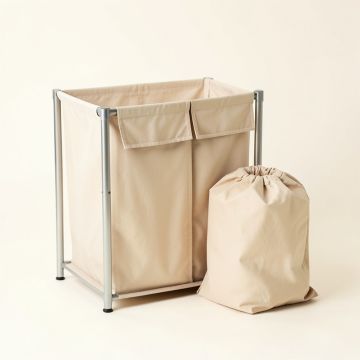 Aspen Crest Laundry Sorting Station With Plain Removable Bags - Beige (synthetic illustration; no displayed measurements)