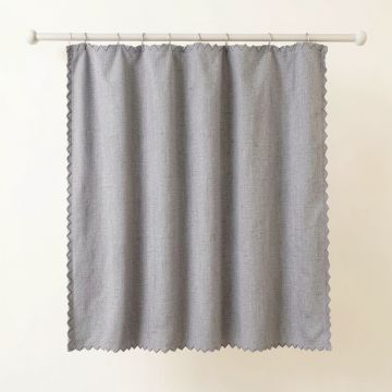 Sage Edge Shower Curtain Hanging Flat From A Plain Rod - Gray (synthetic illustration; no displayed measurements)