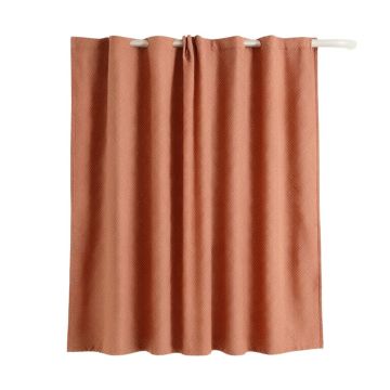 Slate Bend Shower Curtain Hanging Flat From A Plain Rod - Terracotta
