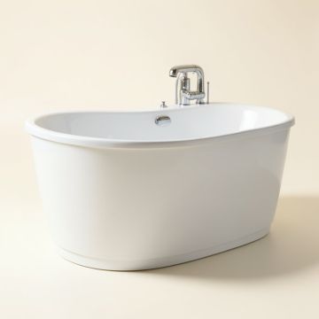 66 '' X 32 '' Freestanding Soaking Bathtub With Faucet (synthetic illustration; no displayed measurements)