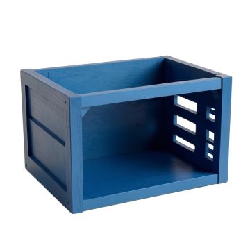 Cliff Canyon Empty Furniture-Style Pet Crate - Blue