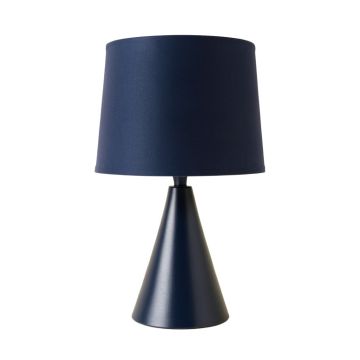 Hazel Dale Table Lamp With A Plain Fabric Shade - Navy