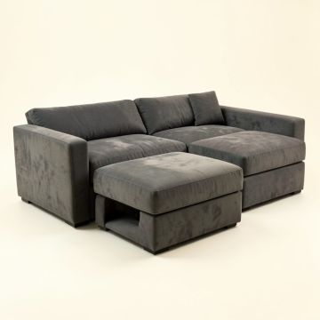 Hao 78.8 '' Wide Microfiber/Microsuede Reversible Sofa & Chaise With Ottoman (synthetic illustration; no displayed measurements)