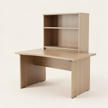 Reversible L-Shape Desk With Hutch (synthetic illustration; no displayed measurements)