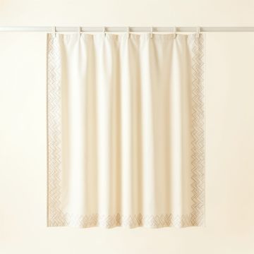 Summit Edge Shower Curtain Hanging Flat From A Plain Rod - Ivory (synthetic illustration; no displayed measurements)