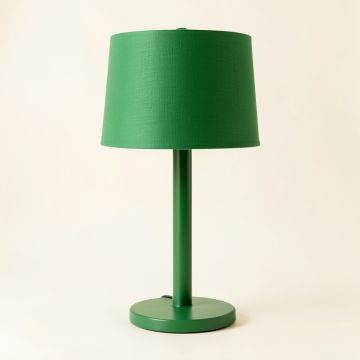 River Canyon Table Lamp With A Plain Fabric Shade - Green (synthetic illustration; no displayed measurements)