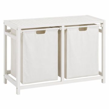 Olive Branch Laundry Sorting Station With Plain Removable Bags - White