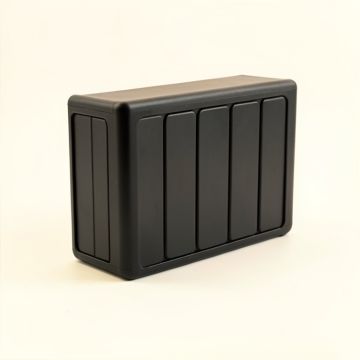 Hazel Bridge Narrow Outdoor Storage Bench - Black (synthetic illustration; no displayed measurements)