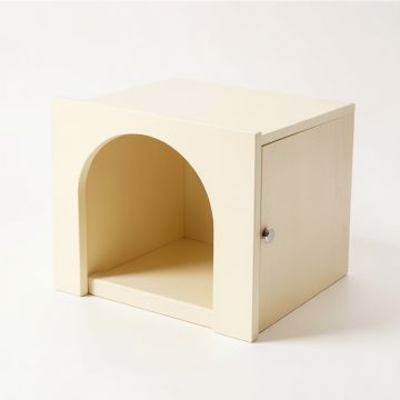 Slate Canyon Empty Furniture-Style Litter Enclosure - Cream (synthetic illustration; no displayed measurements)