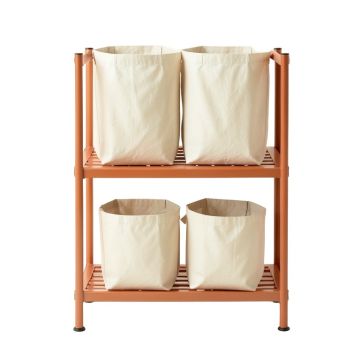 Lake Branch Laundry Sorting Station With Plain Removable Bags - Terracotta