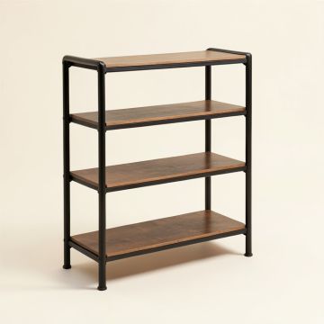 Industrial Rustic 12 Pair Shoe Rack (synthetic illustration; no displayed measurements)