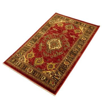 Tobiason Machine Made Power Loom Wool/Polyester Red/Brown/Yellow Area Rug