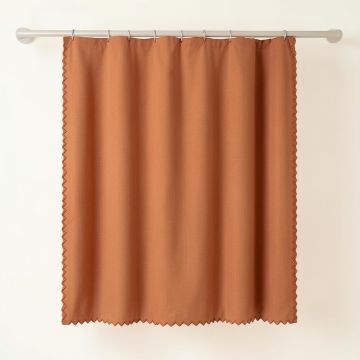 Harbor Dell Shower Curtain Hanging Flat From A Plain Rod - Terracotta (synthetic illustration; no displayed measurements)