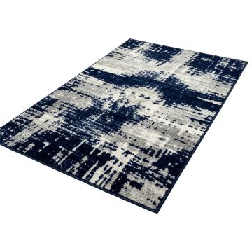 Mccampbell Abstract Navy Blue/White/Gray Area Rug