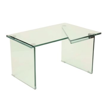 Angla Glass L-Shape Desk