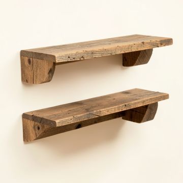 Brennon 2 Piece Solid Wood Accent Shelf With Reclaimed Wood (synthetic illustration; no displayed measurements)