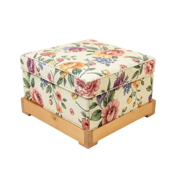 Winston 16 '' Wide Square Floral Footstool Ottoman