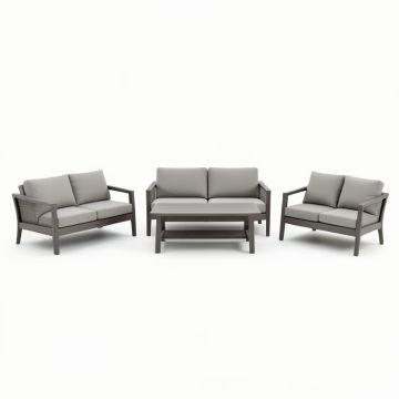 Alumita Patio 3 Piece Seating Group With Cushions (synthetic illustration; no displayed measurements)