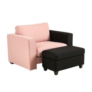 Kids Single Armrest Couch Sofa With Ottoman