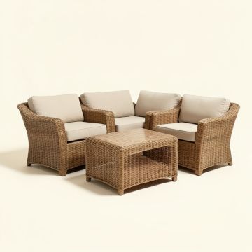 Ailith 3 Piece Rattan Seating Group With Cushions (synthetic illustration; no displayed measurements)