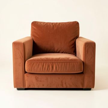 Meadow Falls Upholstered Armchair - Terracotta (synthetic illustration; no displayed measurements)