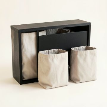Vale Bend Laundry Sorting Station With Plain Removable Bags - Black (synthetic illustration; no displayed measurements)