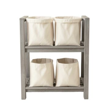 Alder Crossing Laundry Sorting Station With Plain Removable Bags - Gray