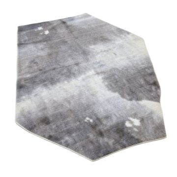 Novelty Shayne Patchwork Cowhide Leather Gradient Gray Rug