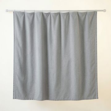 Bay Crest Shower Curtain Hanging Flat From A Plain Rod - Gray (synthetic illustration; no displayed measurements)