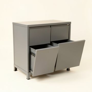 Juniper Branch Freestanding Pull-Out Hamper Cabinet - Gray (synthetic illustration; no displayed measurements)