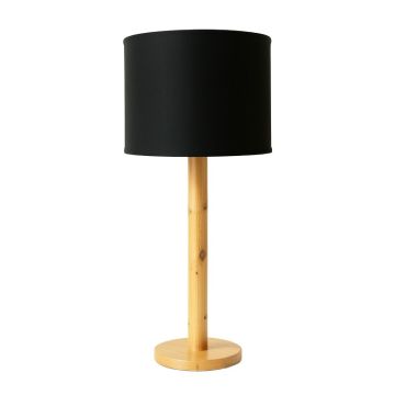Ash Crest Floor Lamp With A Plain Fabric Shade - Black
